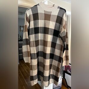 LOFT Black and Brown Sweater Dress- Medium